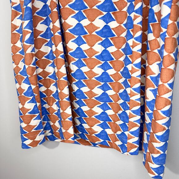 NWT Anthropologie Maeve Ophelia Linen Slim Mini Dress | Blue Brown | SZ 16W‎ - Picture 10 of 13